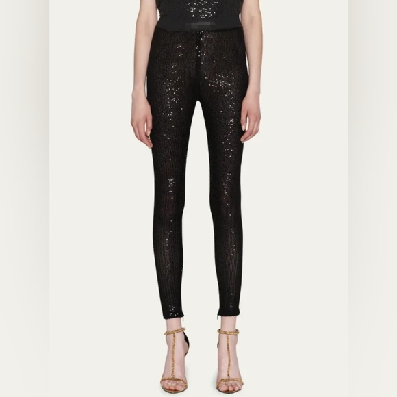 Calzedonia Pants - calzedonia single side Black sequins leggings